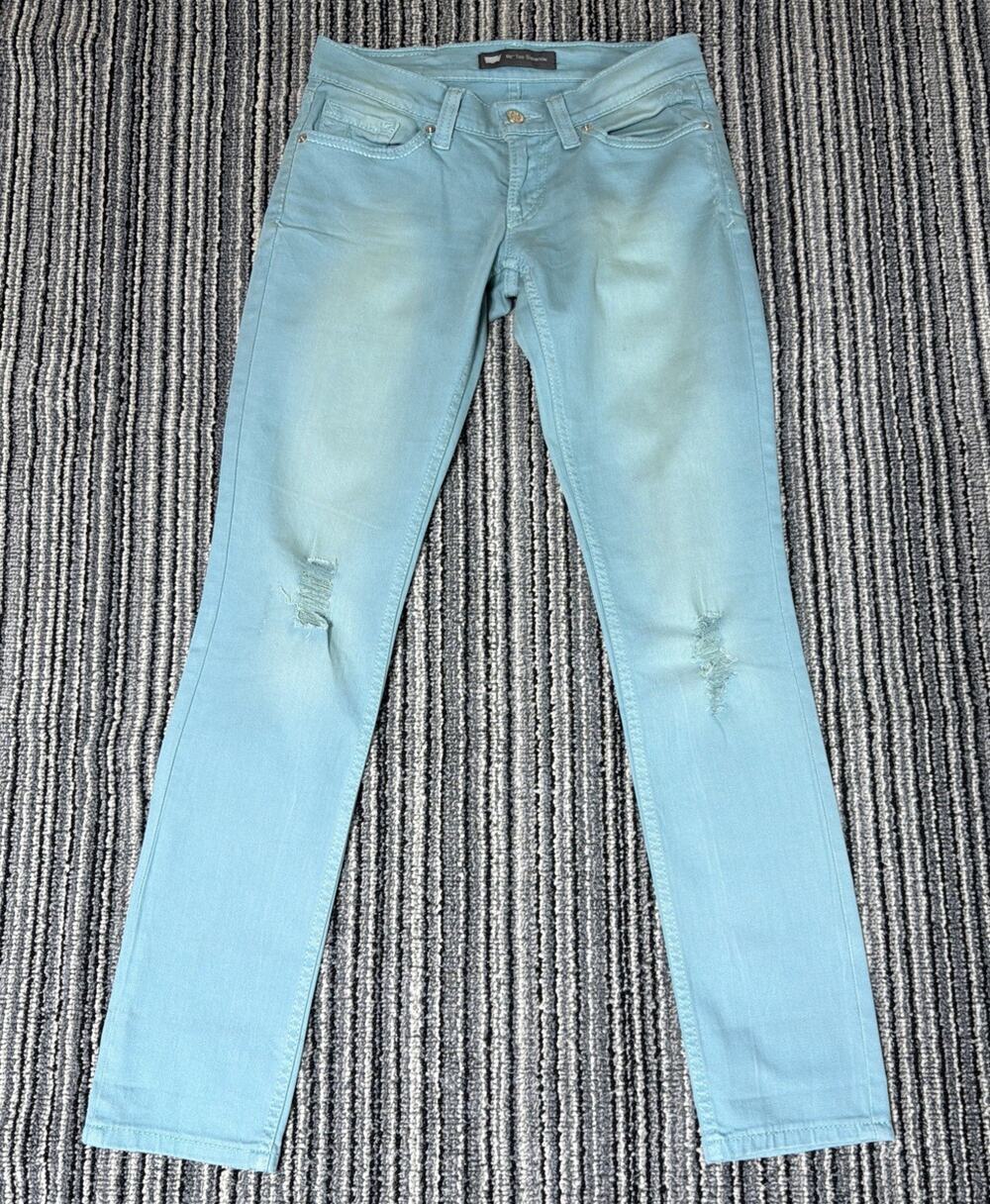 Levi's ~ 524 Too Superlow Skinny Jeans Green Fade Wash Women's Size